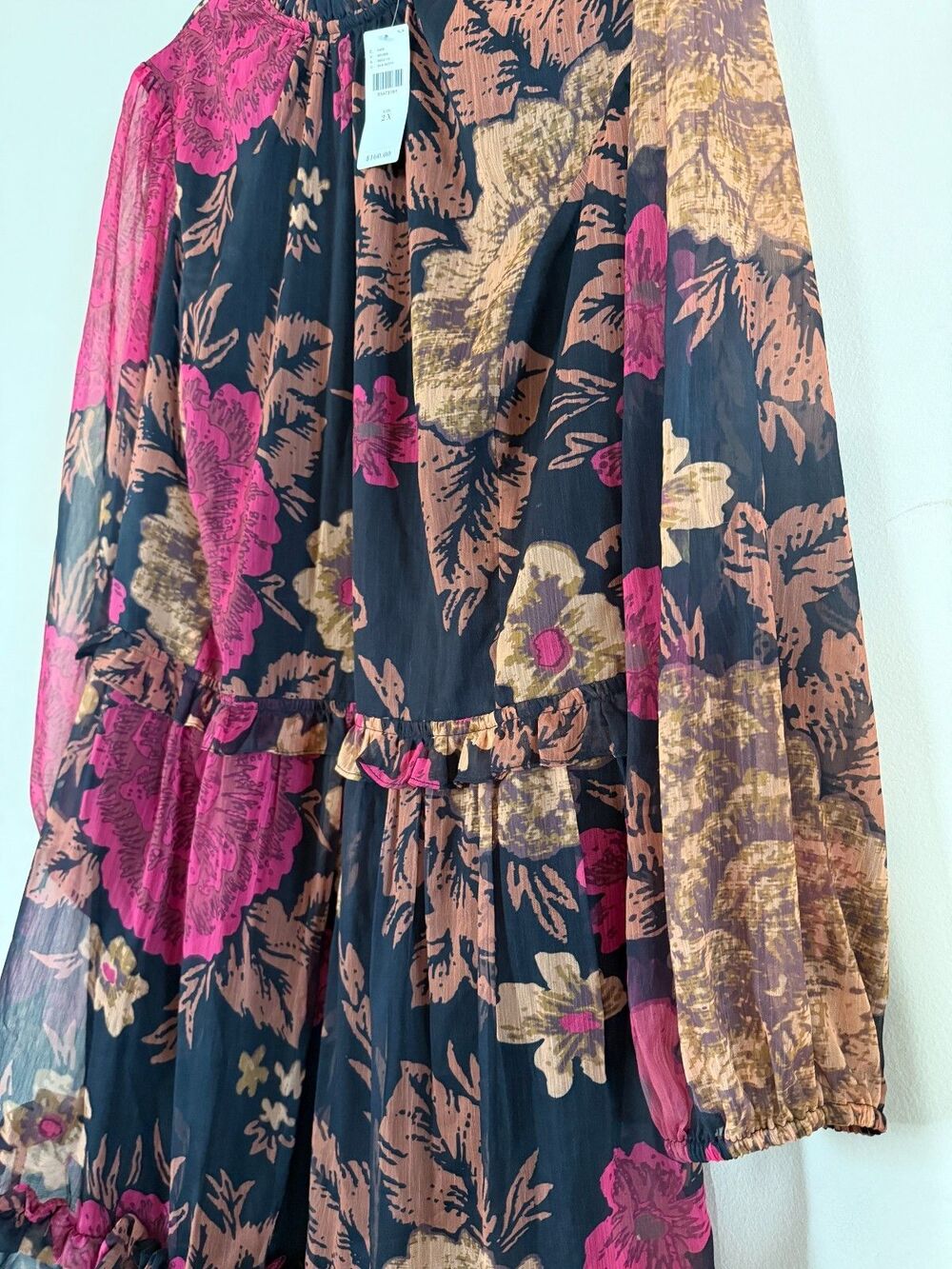 NWT Porridge by Anthropologie Puff-Sleeved Floral Mini Dress Size 2XLarge Whimsy - Picture 13 of 16